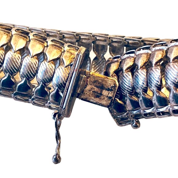 Milor Italy Sterling Silver Bracelet Basketweave Link 16.5 gr - Picture 9 of 14